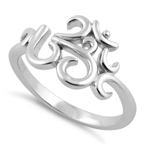 Sterling Silver Om Ring