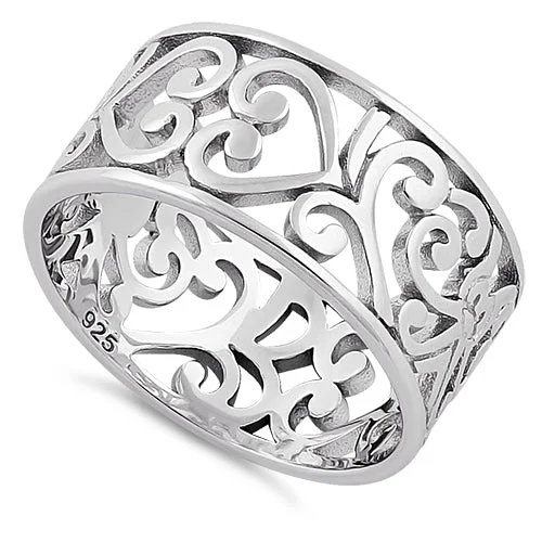 Sterling Silver Floral Band Ring