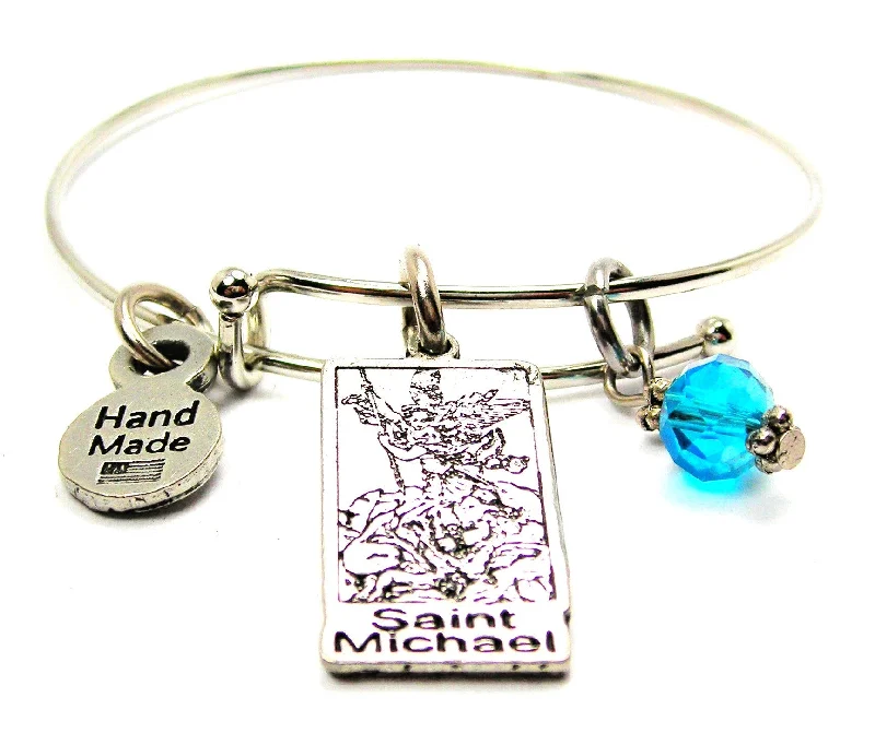 Saint Michael Expandable Bangle Bracelet