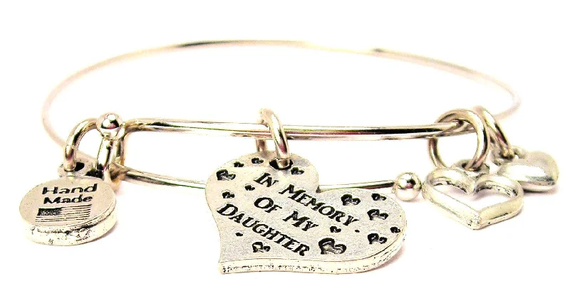 In Memory Of My Daughter Expandable Bangle Bracelet