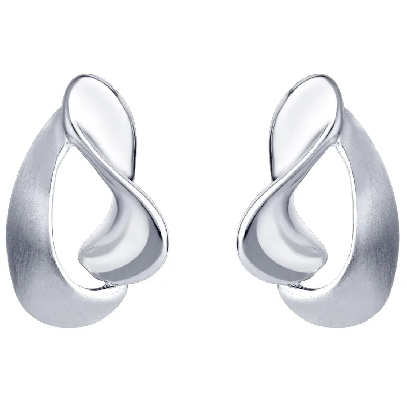 Sterling Silver Curled Dewdrop Earrings