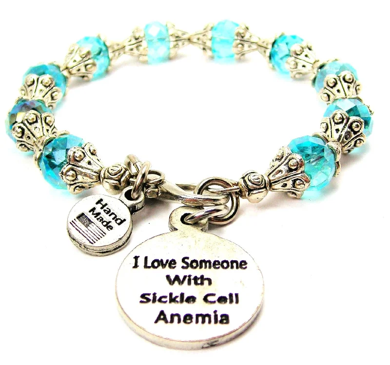 I Love Someone With Sickle Cell Anemia Capped Crystal Bracelet