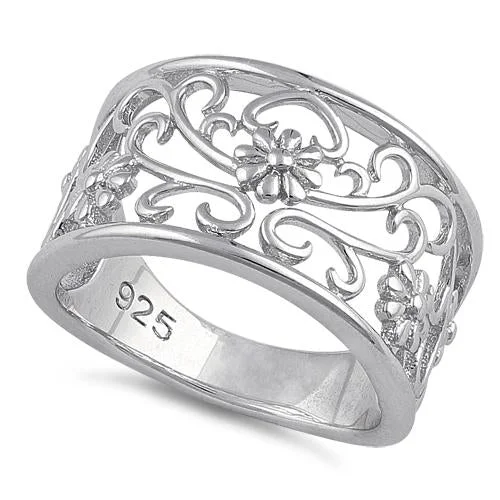 Sterling Silver Wild Flowers Ring