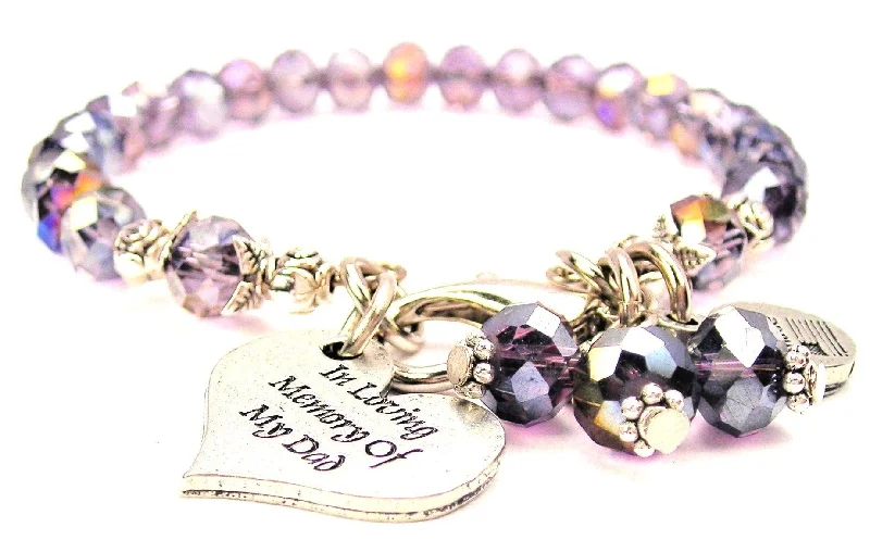 In Loving Memory Of My Dad Splash Of Color Crystal Bracelet