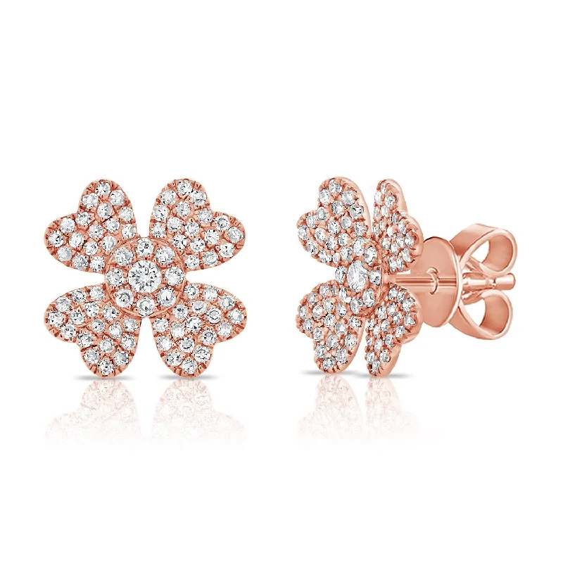 Joelle Diamond Flower Earrings 14K Gold 0.38 CTTW