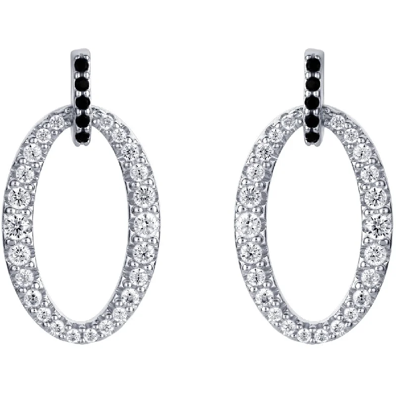 Sterling Silver Cubic Zirconia Eternity Drop Earrings