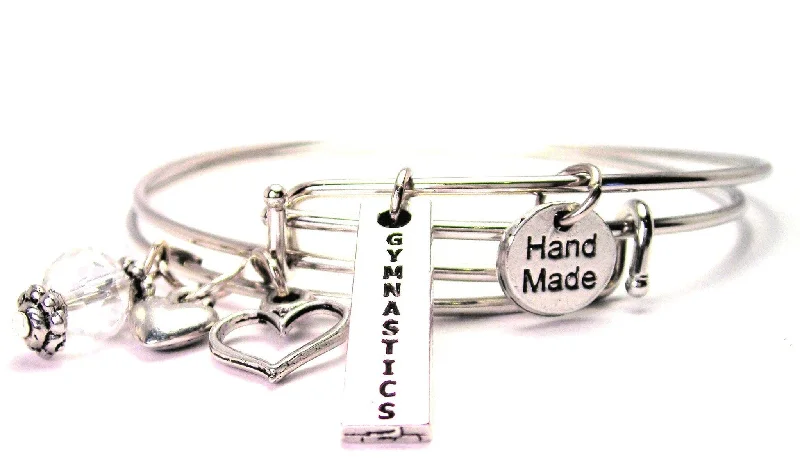 Gymnastics Long Tab Expandable Bangle Bracelet Set