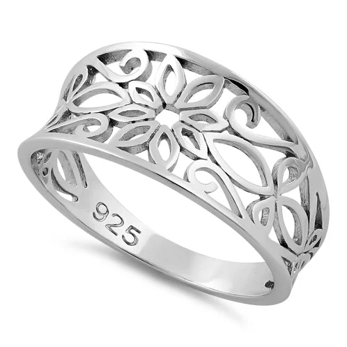 Sterling Silver Filigree Flower Ring