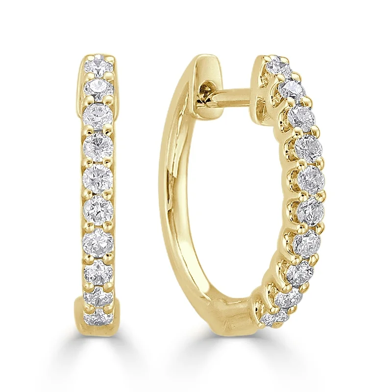 Joelle Diamond Round Hoop Earrings 14K Yellow Gold 1/4ct TDW