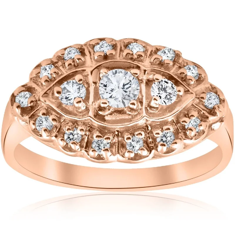 1/2ct Antique Diamond Ring 14K Rose Gold