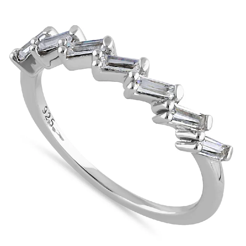 Sterling Silver Baguette CZ Ring