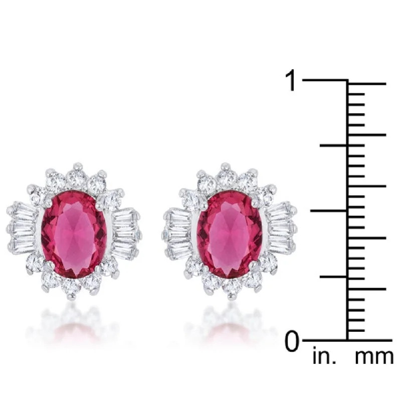 Chrisalee 3.3Ct Cz Rhodium Classic Stud Earrings - 13 Mm X 12 Mm W X 6 Mm H