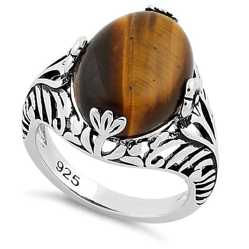 Sterling Silver Tiger's Eye Gemstone Ring