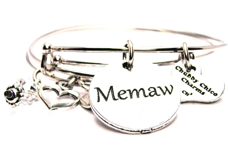 Memaw Expandable Bangle Bracelet Set