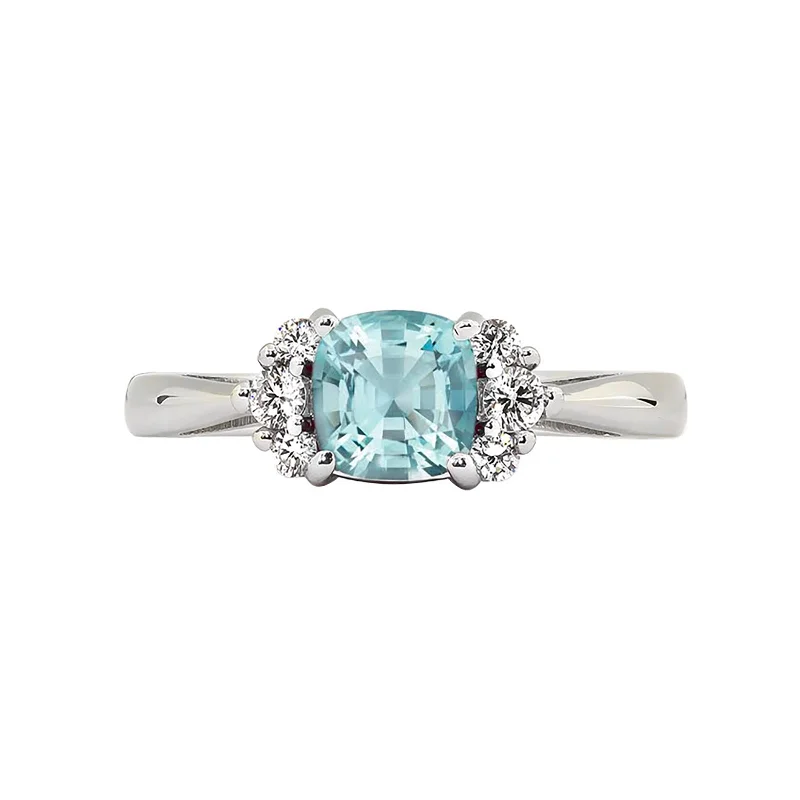 Aquamarine and Diamond Ring