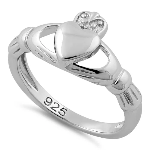 Sterling Silver Plain Claddagh Ring