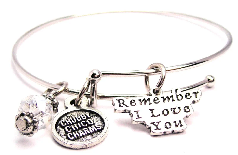 Remember I Love You Expandable Bangle Bracelet