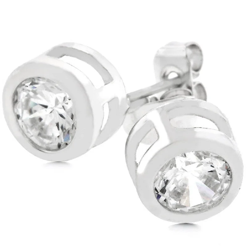 Bezel Stud Earrings Versatile And Stylish Jewelry Ideal For Enhancing Your Look - 5.5 (mm) X 5 (mm)