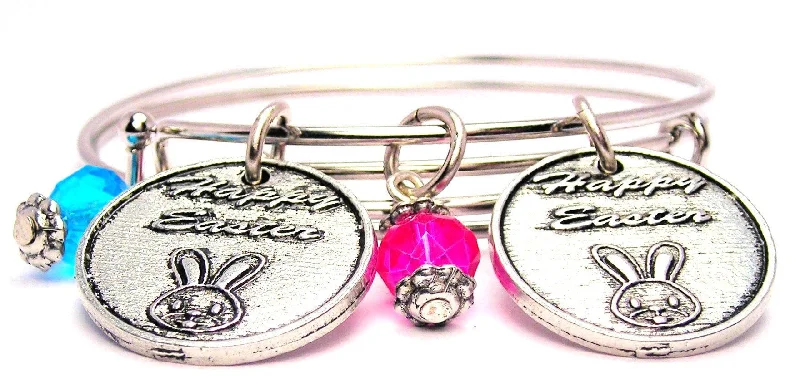 Buy The Blue Get The Pink For Free Happy Easter Expandable Bangle Bracelet