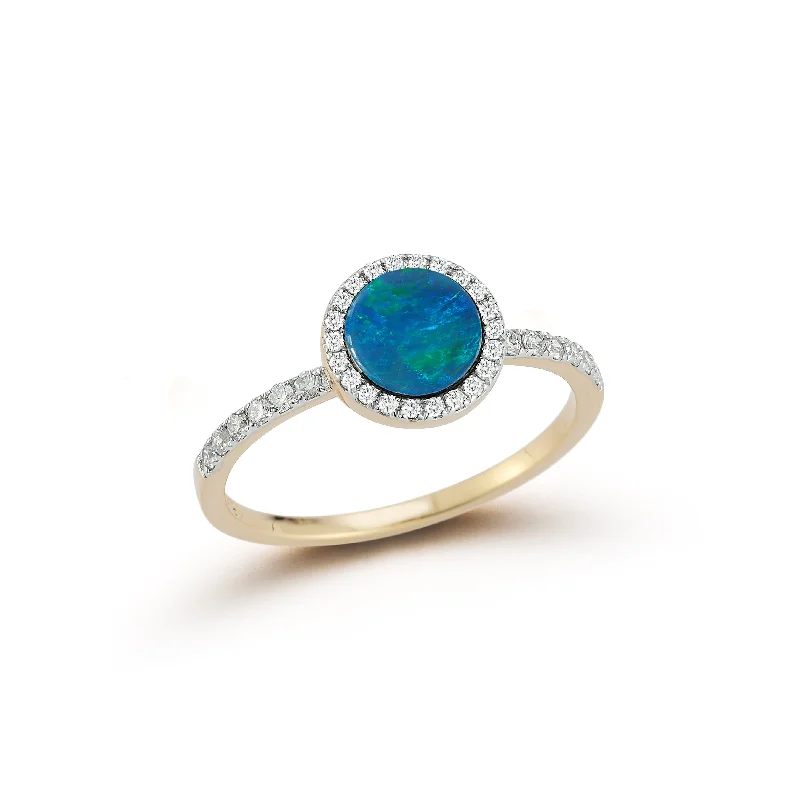 14kt Opal and Diamond Ring