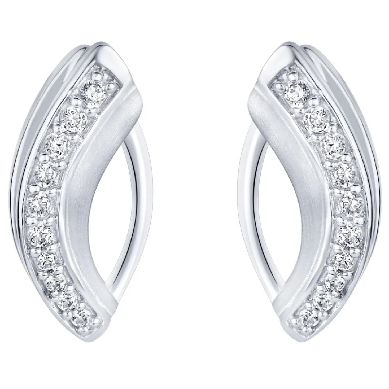 Sterling Silver Cubic Zirconia Enchanted Open Marquise Earrings