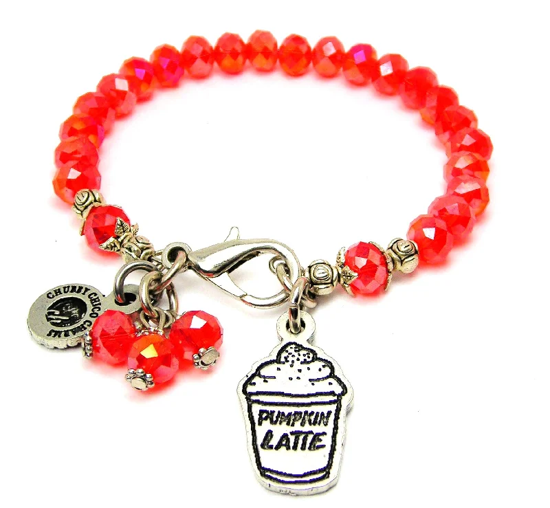 Pumpkin Spice Latte Pumpkin Latte Charm Splash Of Color Crystal Bracelet