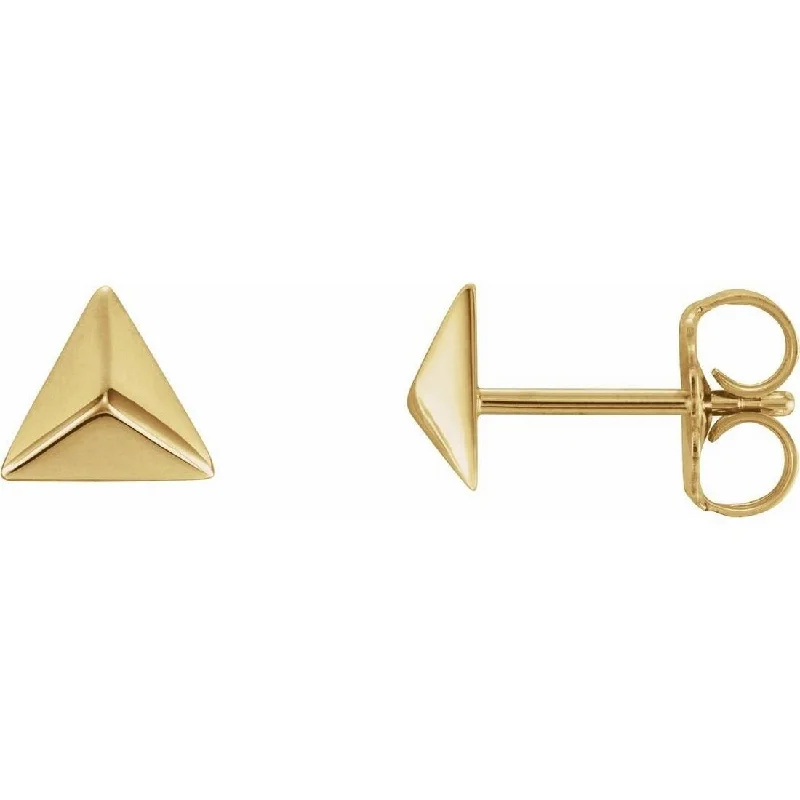 Curata 14k Yellow Gold Polished Pyramid Earrings