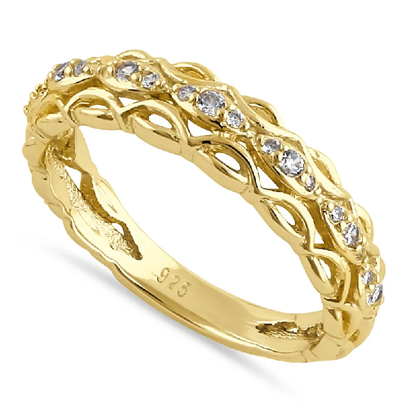 Sterling Silver Gold-Plated CZ Ring