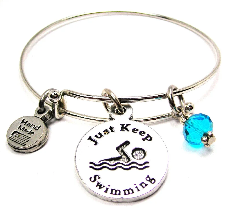 Just Keep Swimming Bangle Bracelet