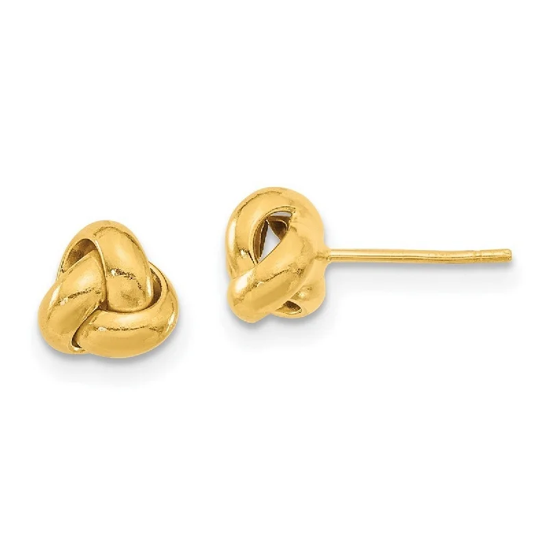 Curata 14k Gold Polished 7mm Love Knot Post Earrings