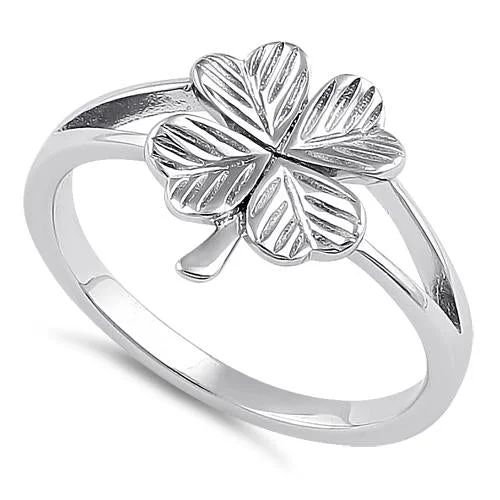 Sterling Silver Four-Leaf Clover Ring