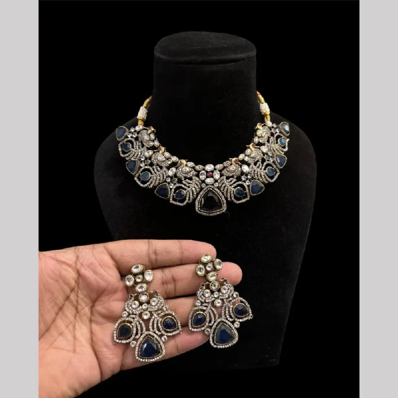 FS Collection Gold Plated Crystal Stone Necklace Set