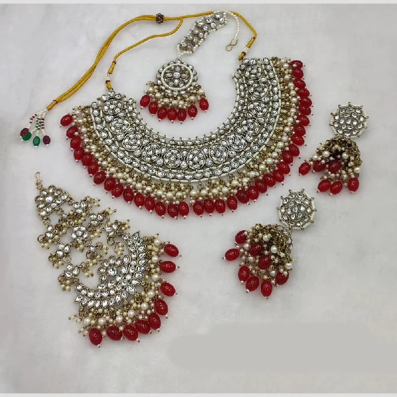 Manisha Jewellery Gold Plated Kundan Stone Beads Necklace Set