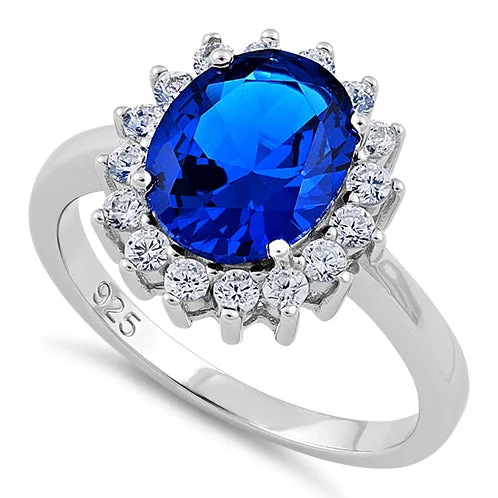 Sterling Silver Blue CZ Ring