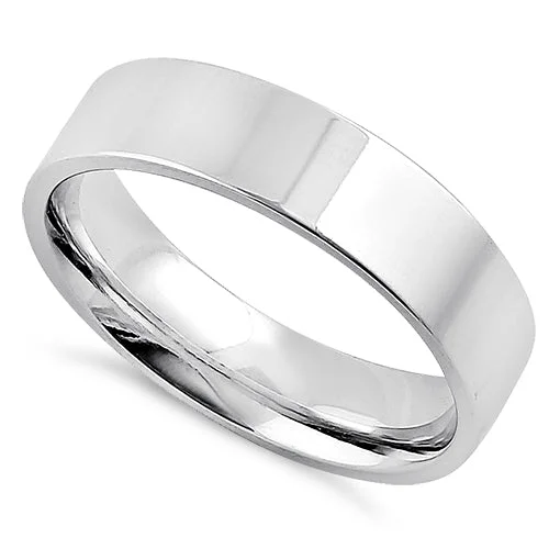 Sterling Silver 5MM Flat Wedding Band