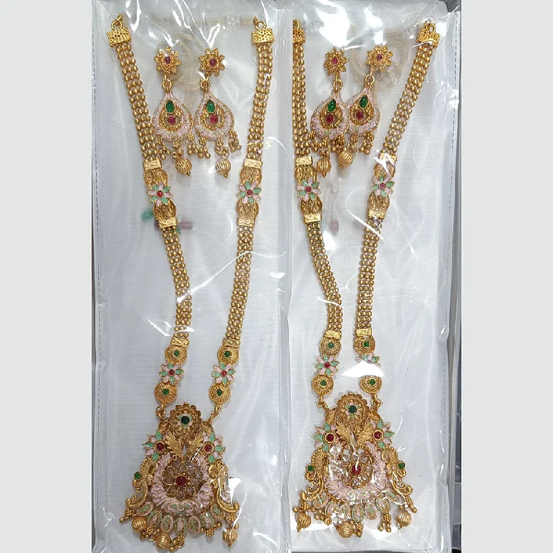 Manisha Jewellery Gold Plated Pota Stone And Pearls Choker Necklace Set   (1 Piece Only)