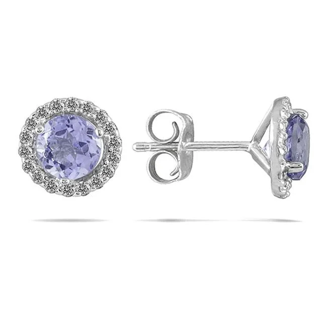 Marquee 14K White Gold and Tanzanite 1/5ct TDW Diamond Earrings (I-J, I1-I2)