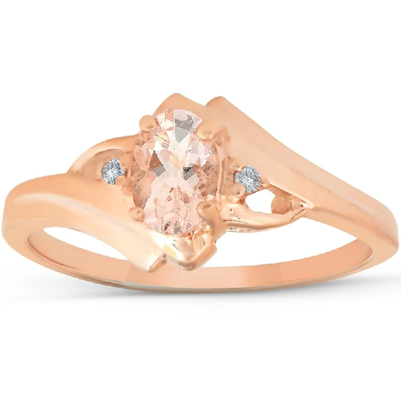 1/2ct Morganite & Diamond Ring 14K Rose Gold