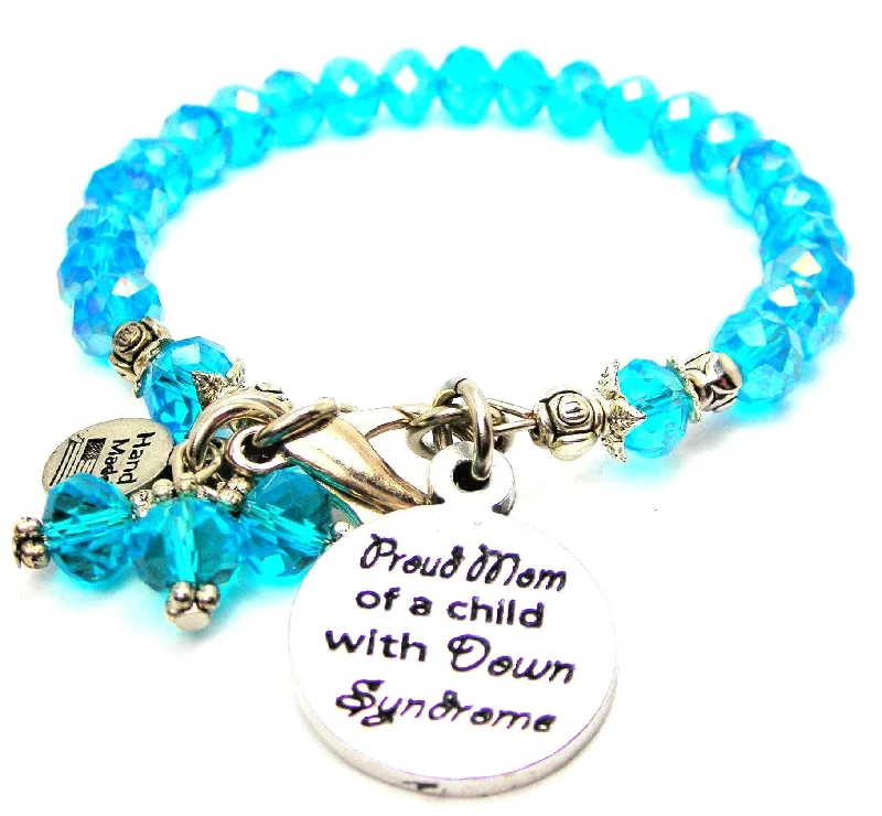 Proud Mom Of A Child With Down Syndrome Splash Of Color Crystal Bracelet