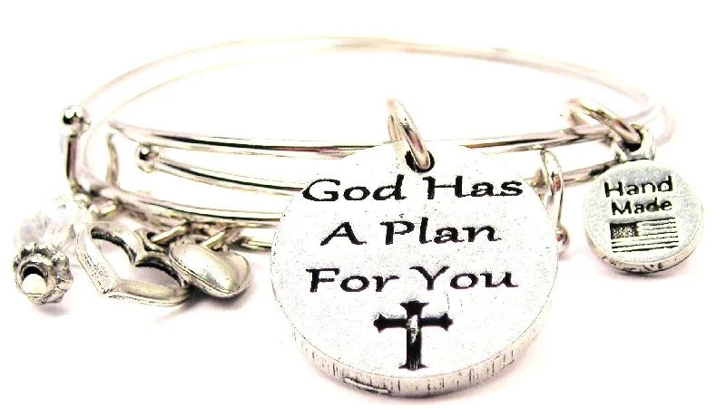 God Has A Plan For You Expandable Bangle Bracelet Set