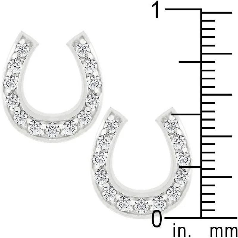 Horseshoe Stud Earrings Minimalist And Unique Design Ideal For Casual And Formal Outfits - 11 Mm X 9 Mm W X 2 Mm H