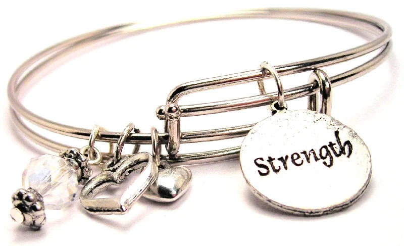 Strength Circle Expandable Bangle Bracelet Set