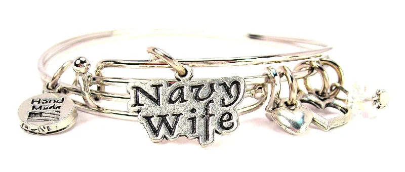 Bangle Expandable Bangle Bracelet Set Navy Wife Expandable Bangle Bracelet Set