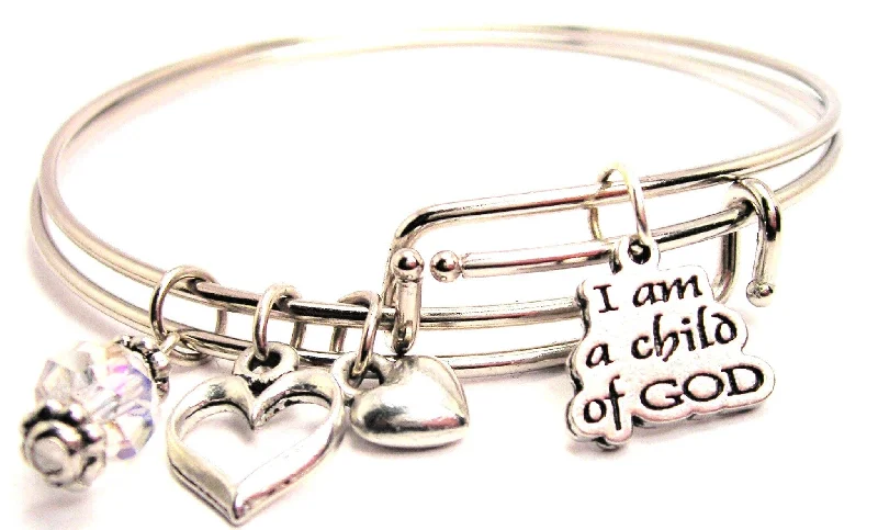 I Am A Child Of God Expandable Bangle Bracelet Set