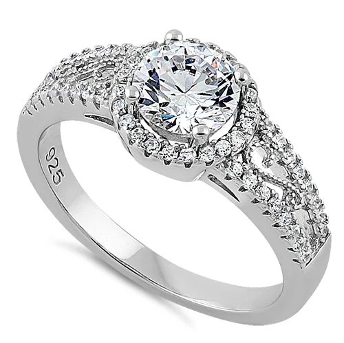 Sterling Silver Engagement CZ Ring