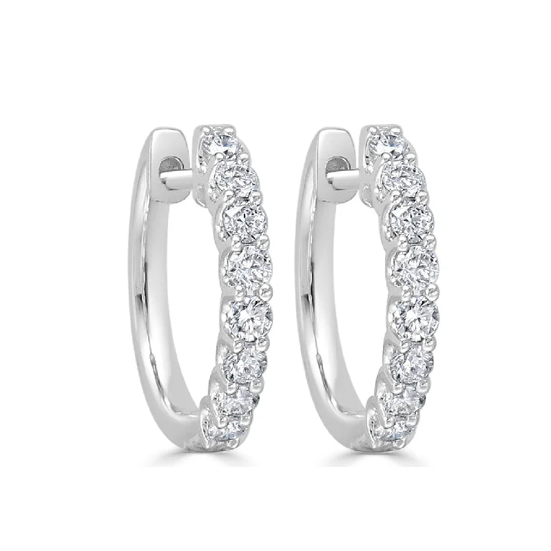 Joelle Diamond Round Hoop Earrings 14K White Gold 2/5ct TDW