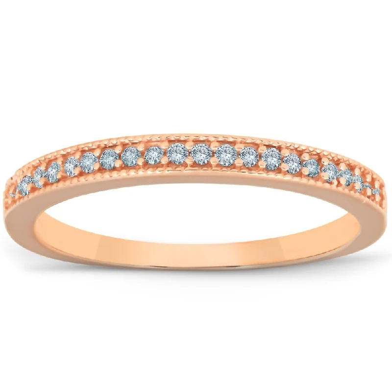 1/4ct Filigree Diamond Ring 14K Rose Gold