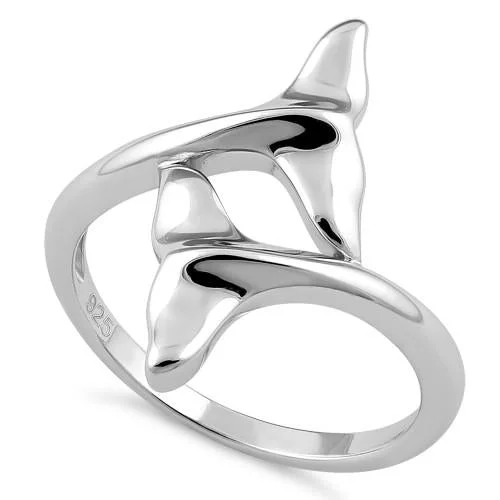 Sterling Silver Dolphin Fins Ring