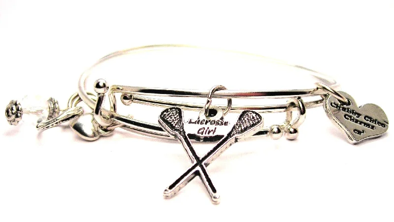 Lacrosse Girl Expandable Bangle Bracelet Set