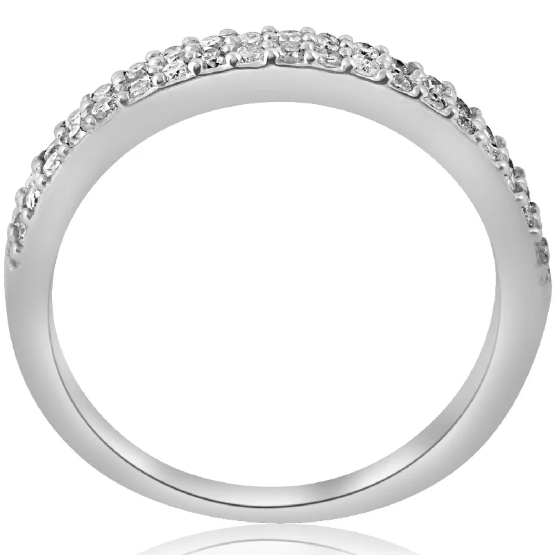 1/4ct Double Row Diamond Ring White Gold